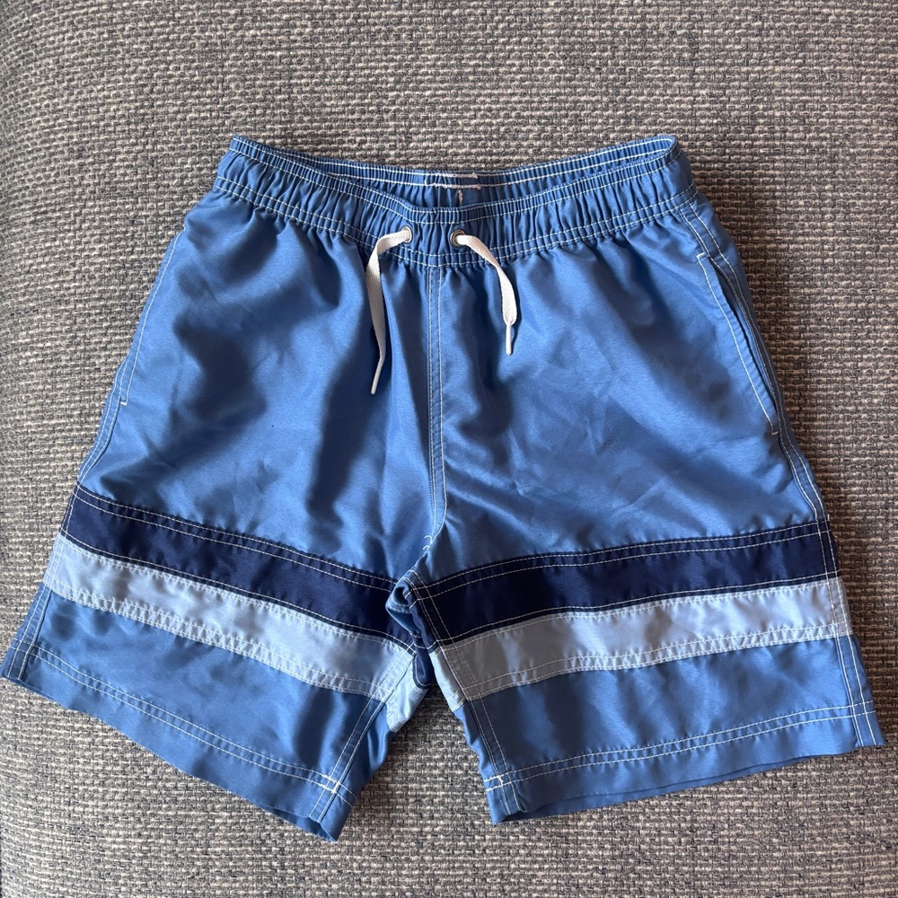 Hanna Andersson Boys Colorblock Swim Trunks Blue Navy Size 10 140